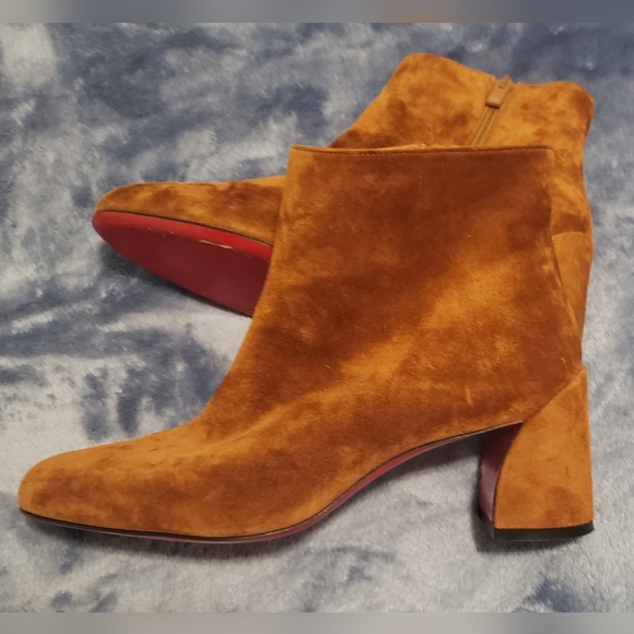 Christian Louboutin Tan Suede Ankle Booties - Picture 5 of 5